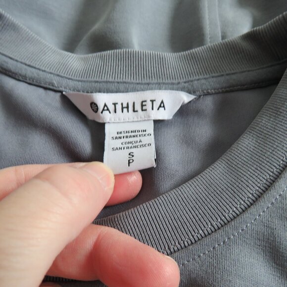 ATHLETA Seasoft Midi Dress in Coastline Blue Travel Casual Stretch Neutral Sz S - Picture 11 of 11